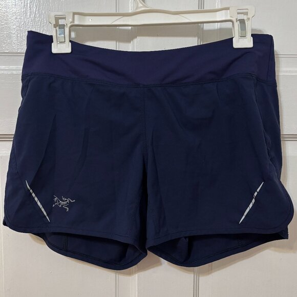 Arcteryx Lyra Shorts Women's Purple Lined Lining Drawstring Hike Running Small S - Picture 1 of 5